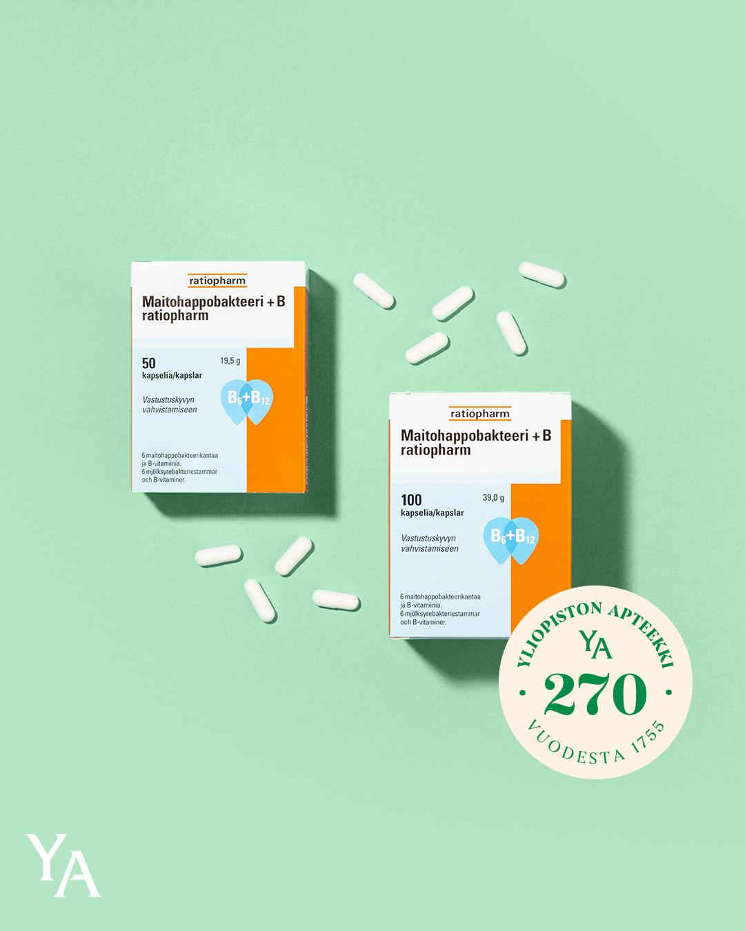 Ratiopharm Maitohappobakteeri+B -tuotteet